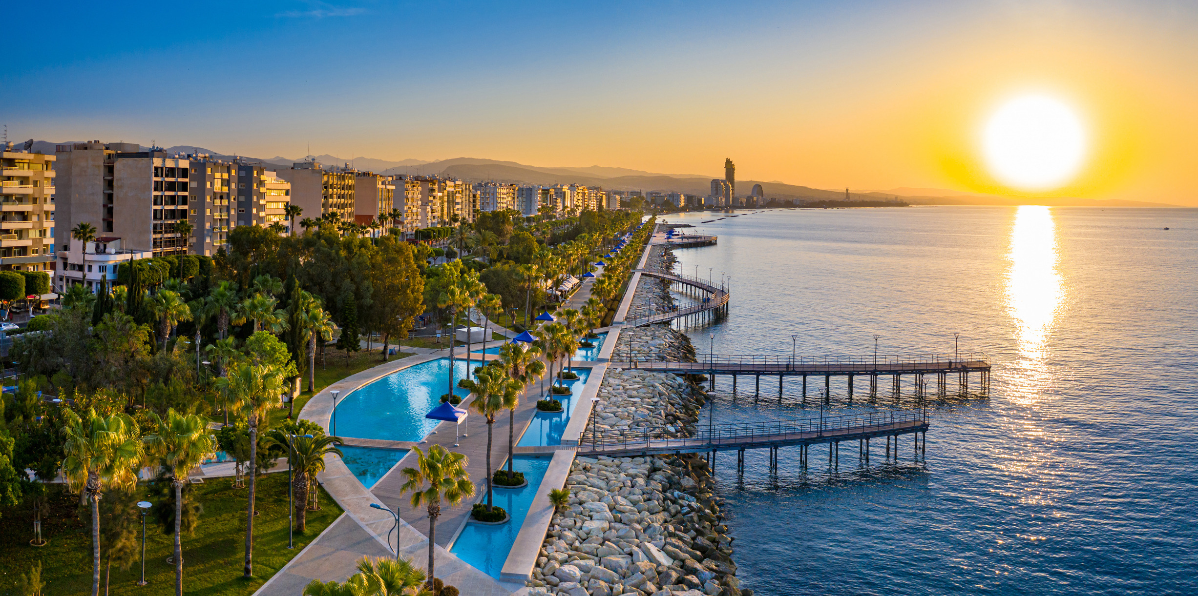 Limassol Cyprus Mediterranean City Sunset