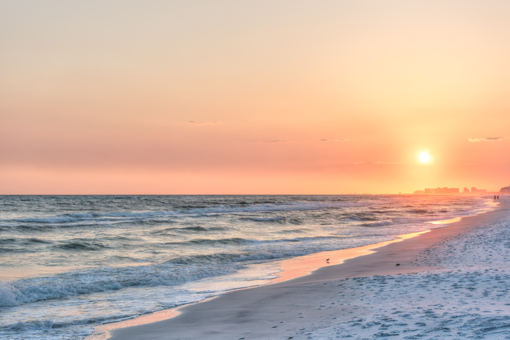 Santa Rosa Island on Florida Coast with Pensacola in Background