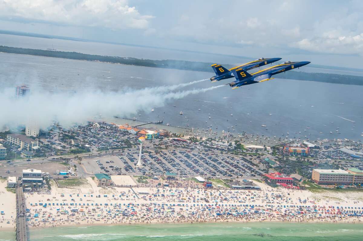 Pensacola Beach view of the Blue Angels Air Show