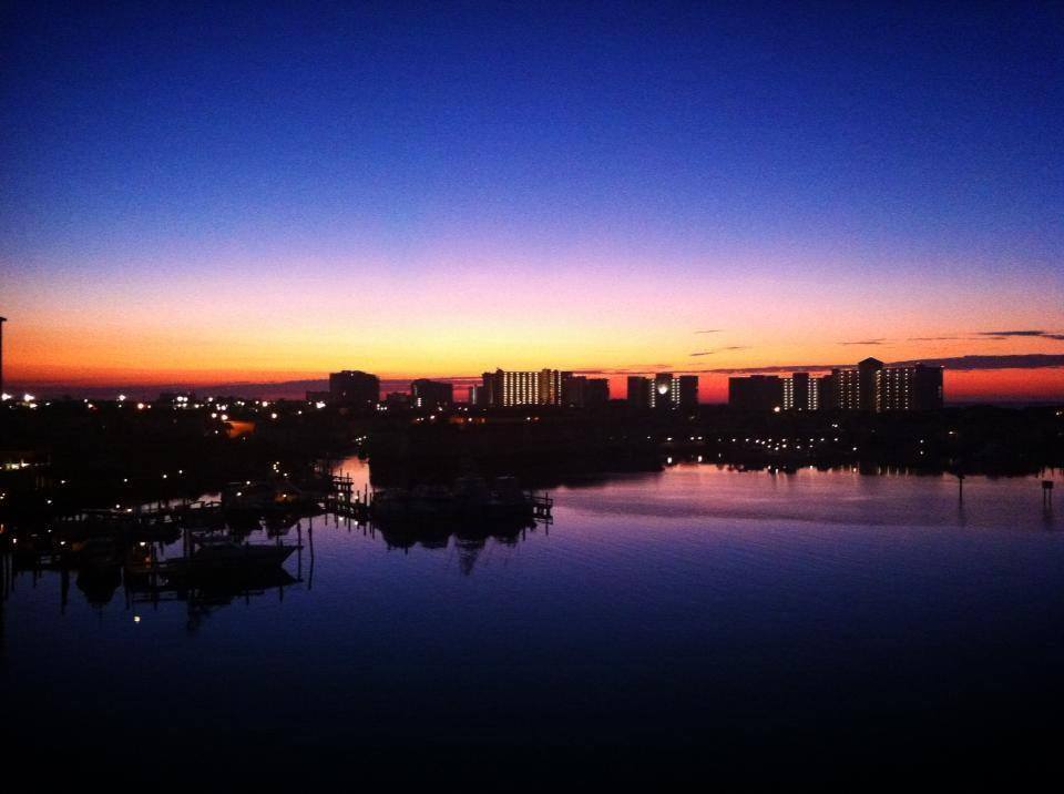 Destin Harbor Sunset with Shops and Restaurants