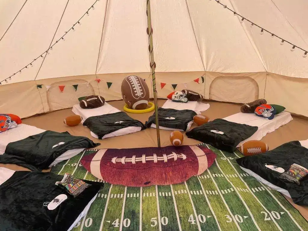 Backyard Glamping with a Football Theme