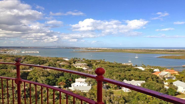 Climbing Lighthouse on Anastasia Island in St Augustine Florida